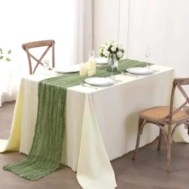 Crinkled Cheese Tablecloth for Stylish Boho and Holiday Decor