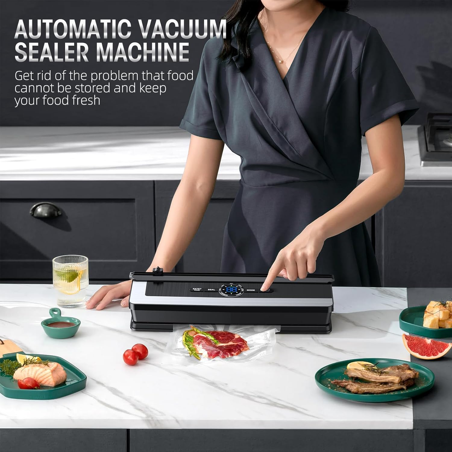 Versatile 8-in-1 Food Preservation Vacuum Sealer with Cutter
