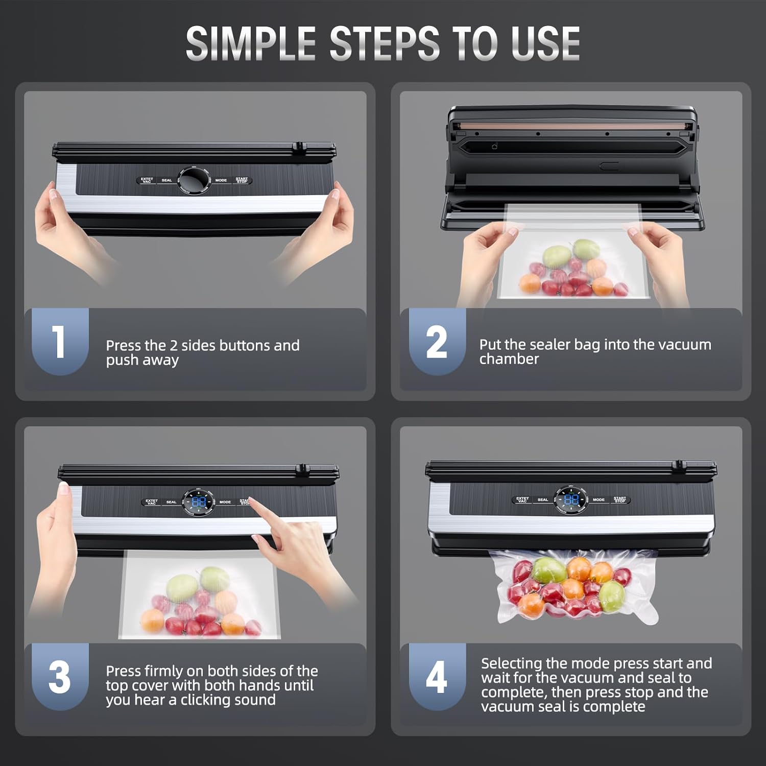 Versatile 8-in-1 Food Preservation Vacuum Sealer with Cutter