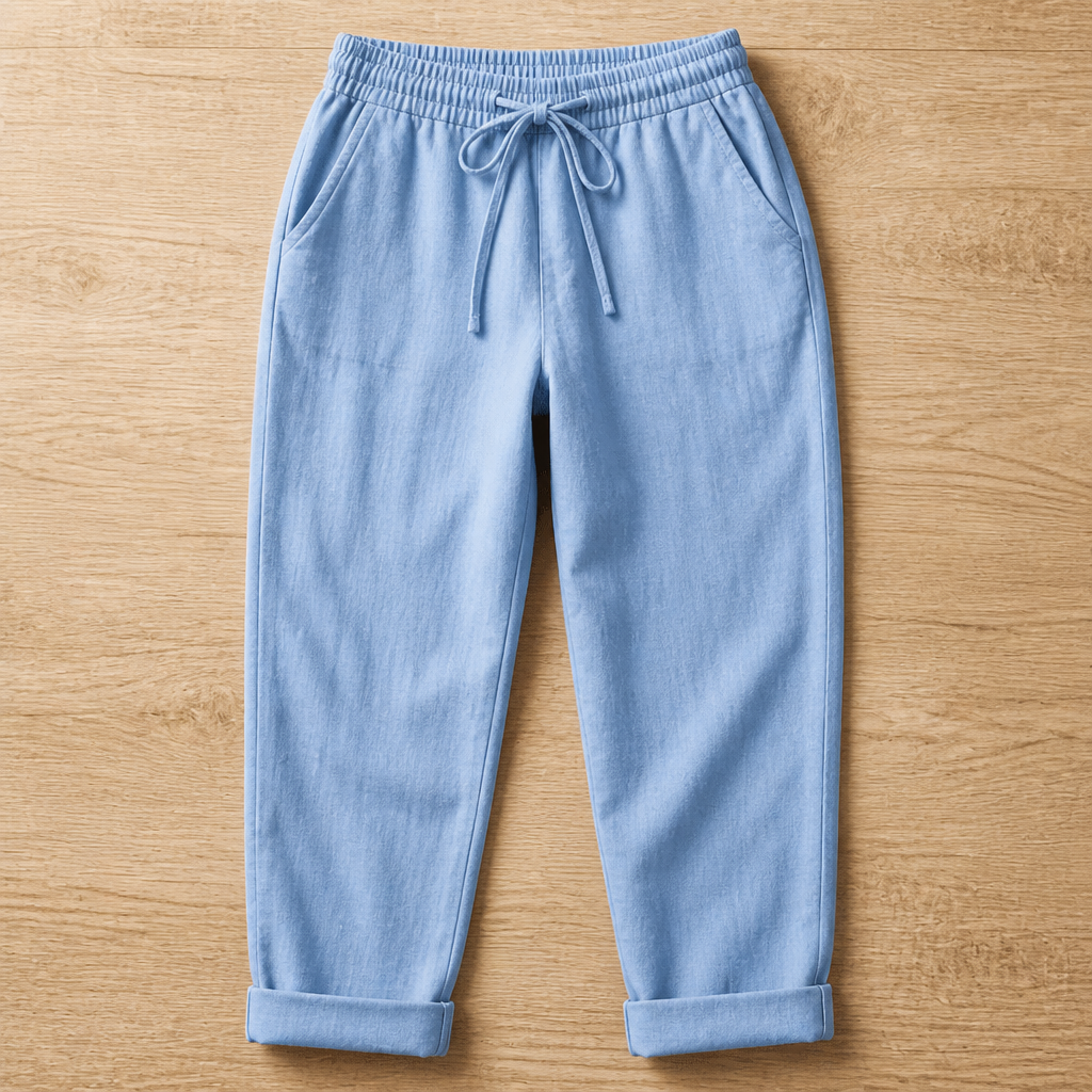 BellaSilk™ – Comfortable Cotton-Linen Tapered Pants with Drawcord Waist