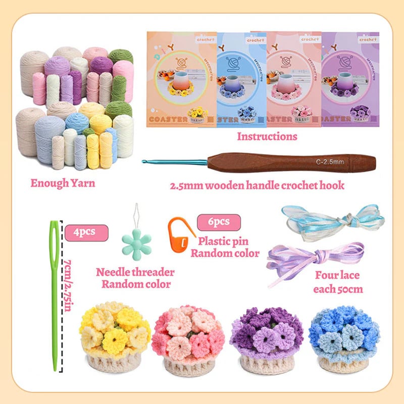 RadiantPetal™ DIY Crochet Kit — Transform Your Table with Handmade Floral Joy and Creative Calm
