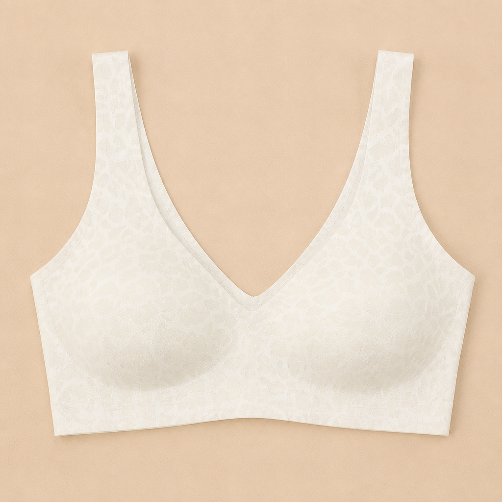 SilquiEase™ – Wireless Seamless Leopard Print Bra with Cut-Out Back