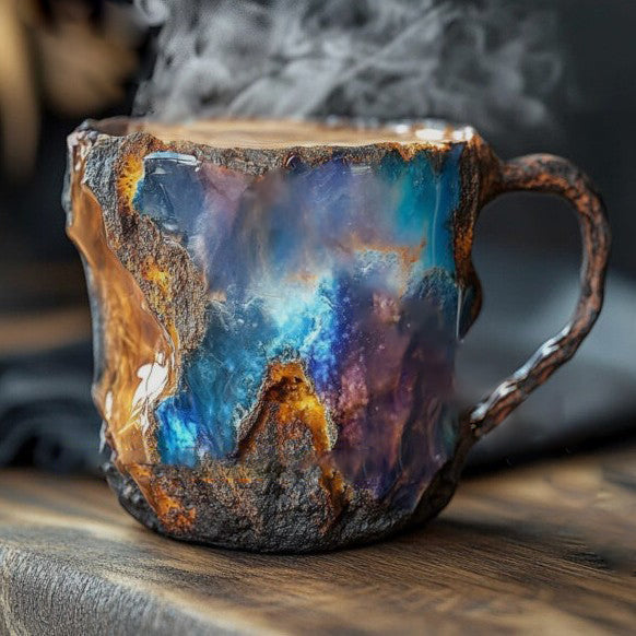 Artisan Mineral Glass Coffee Cups | Insulated & Safe for Microwaves | 350-450 ml