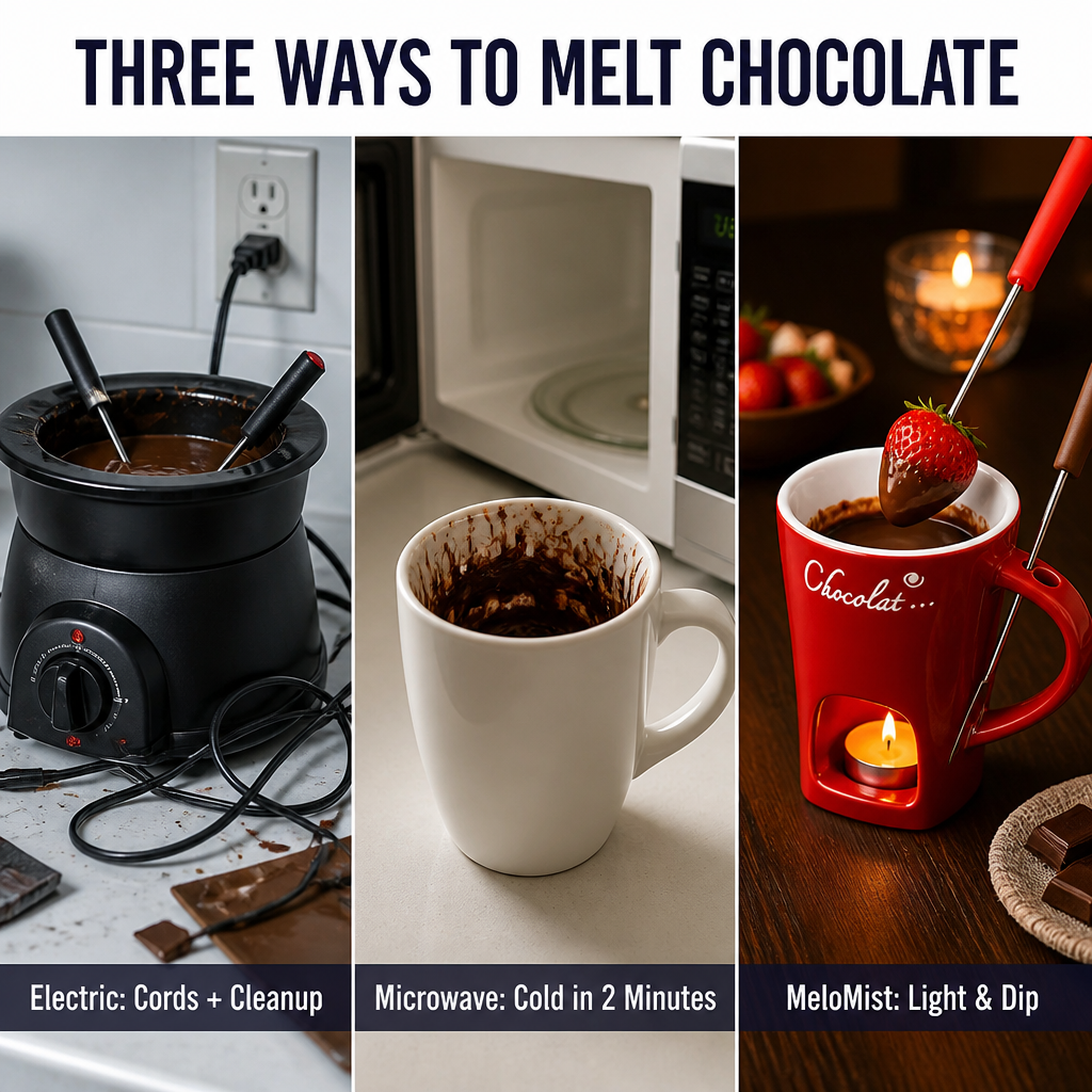 MeloMist™ — Ignite a Tealight, Melt Chocolate, Forget the Fondue Pot