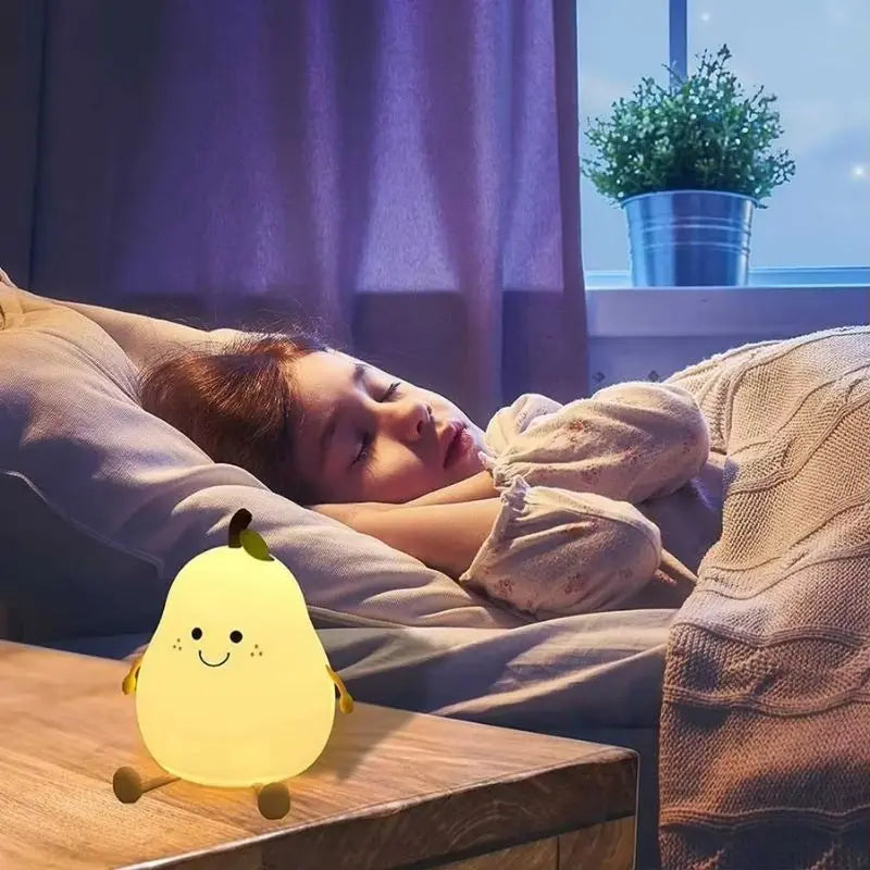 Teardrop-shaped silicone night lamp