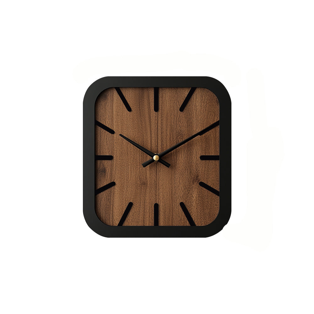 TimberCraft - Artisan Square Wooden Clock with Battery Operation