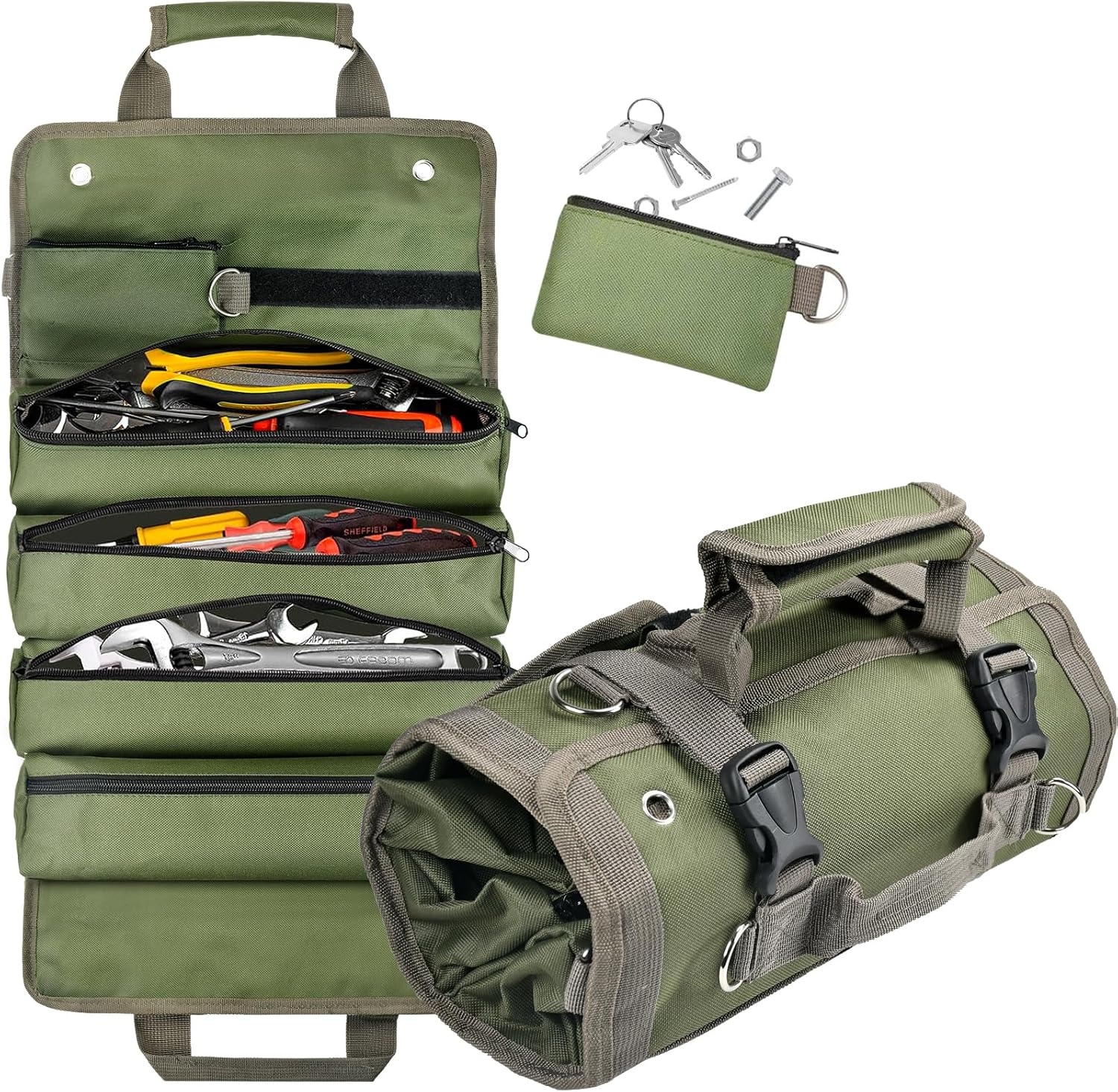 Tool Bag with Removable Sections – Roll-up Design
