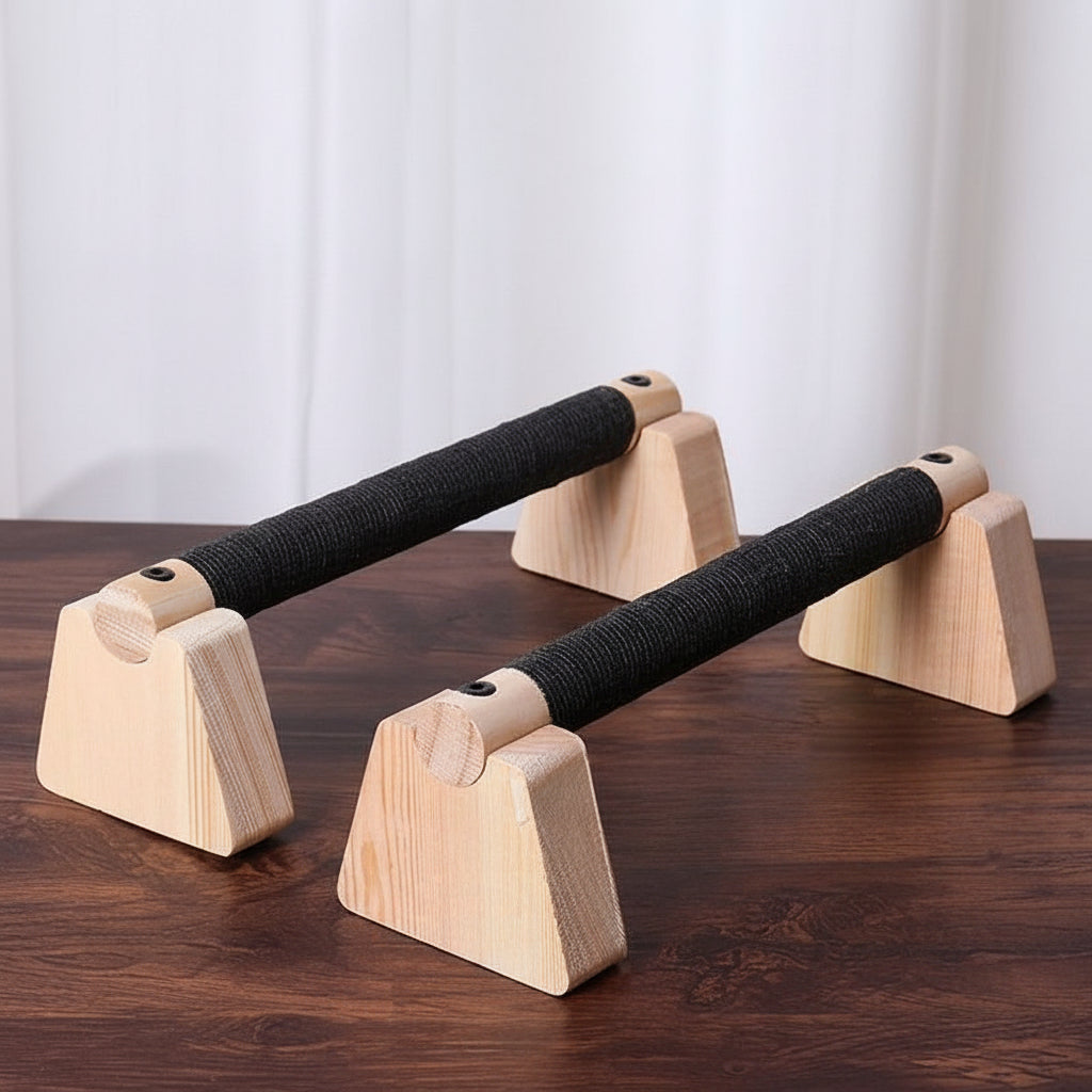 Sturdy Wood Push-Up Bars for Effective Home Workouts