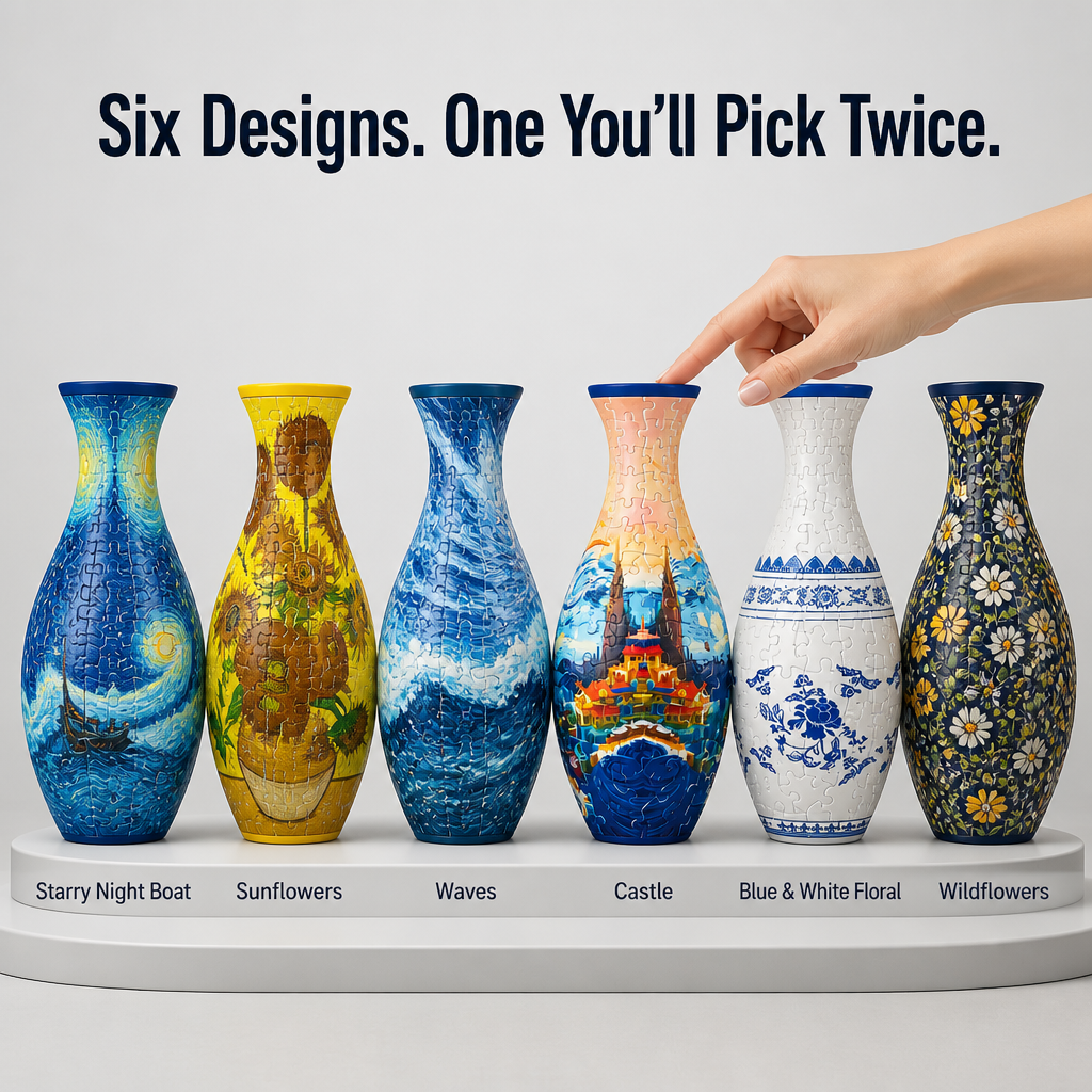 BloomCraze™ — Snap 160 Pieces Together to Create a Porcelain-Style Vase That Holds Real Flowers