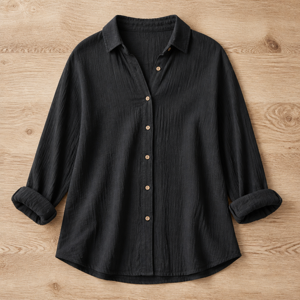 AvioraLuxe™ Pleated Lapel Shirt — Feel Stunningly Confident and Fresh All Day Long