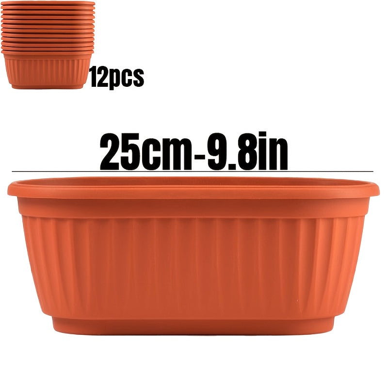 Stackable Garden Planters - Set of 12 Durable Pots
