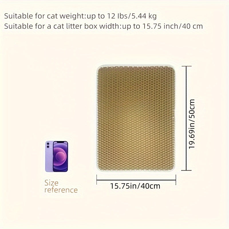 PurrfectClean - Waterproof Honeycomb Cat Litter Mat with Odor Control