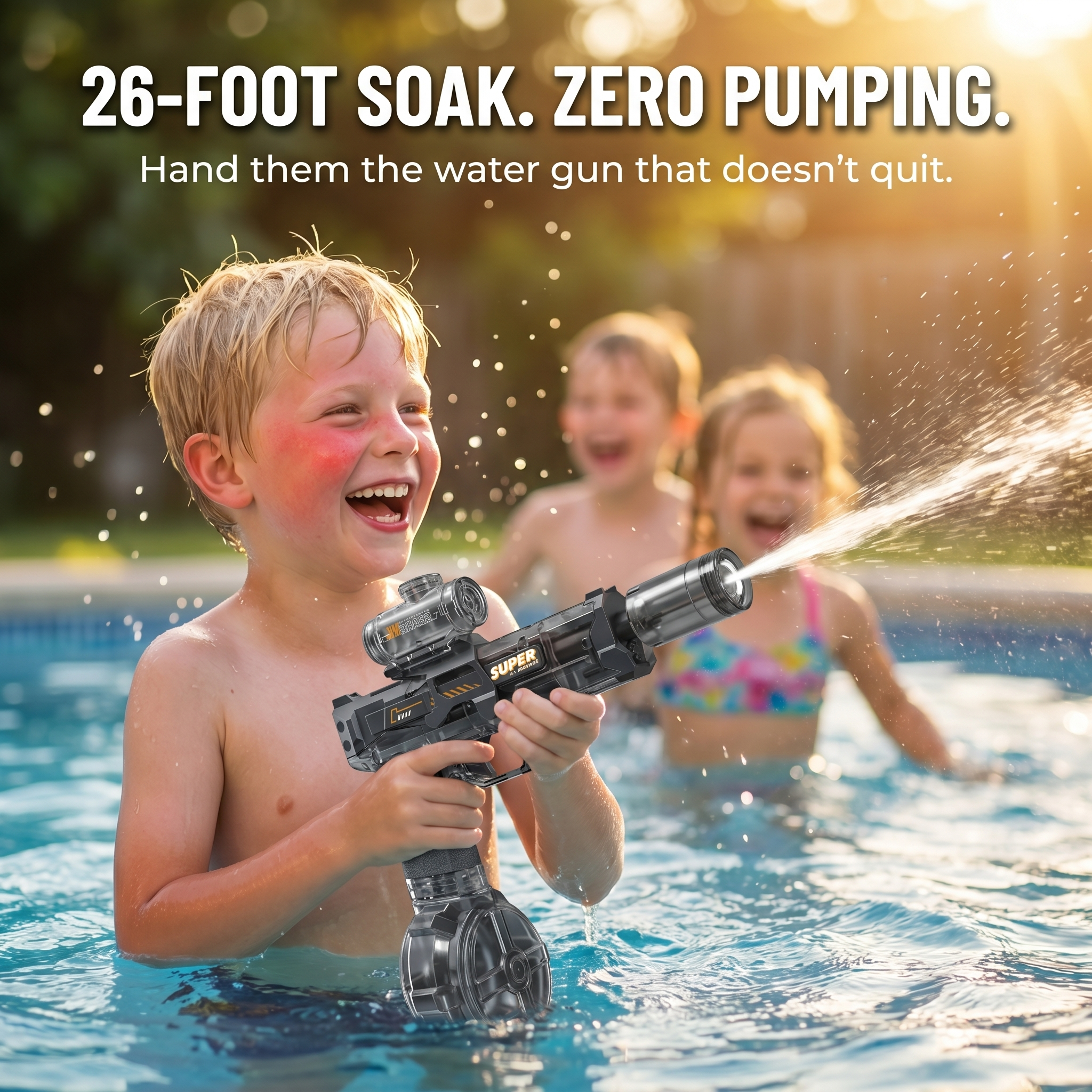 AquaBlast™ — Cover the Entire Yard Up to 26 Feet Without Any Pumping