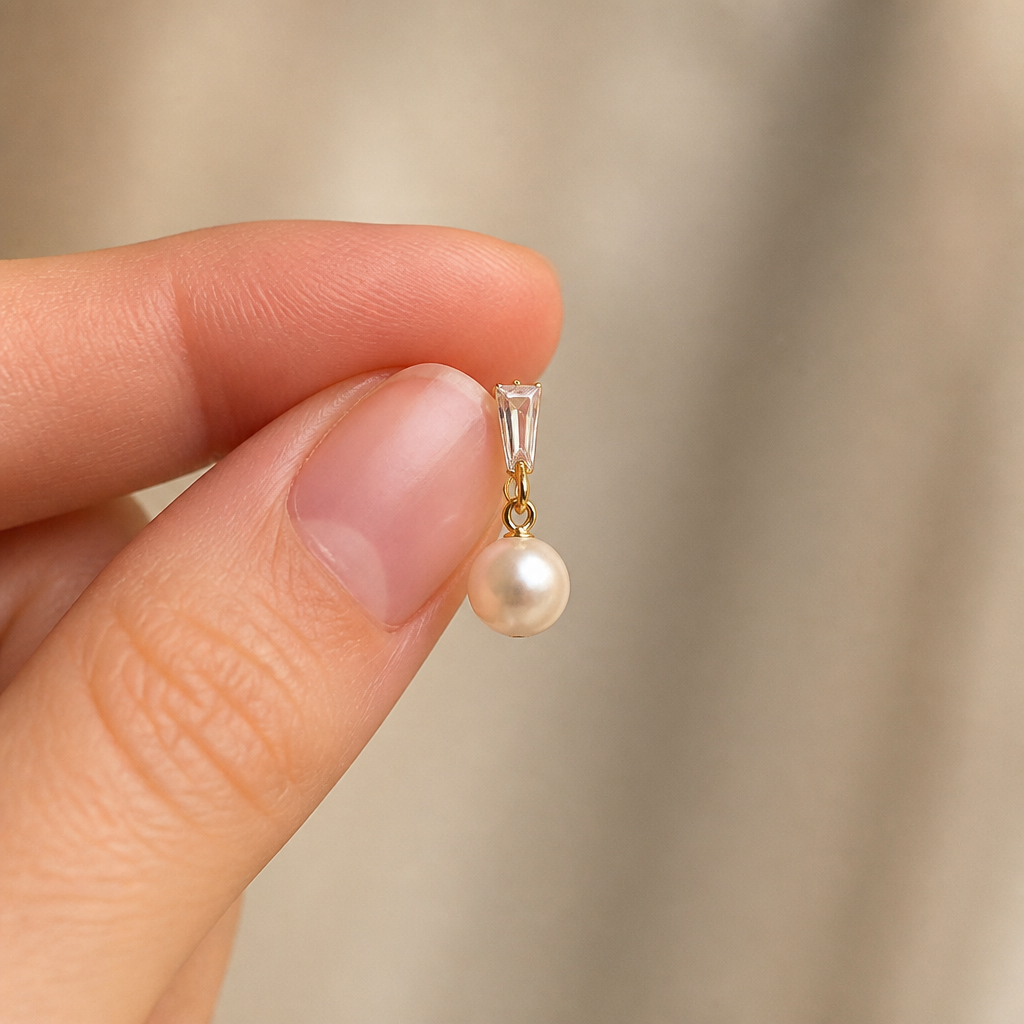 LumaFleur™ – Graceful Pearl Drop Earrings with Crystal Detail