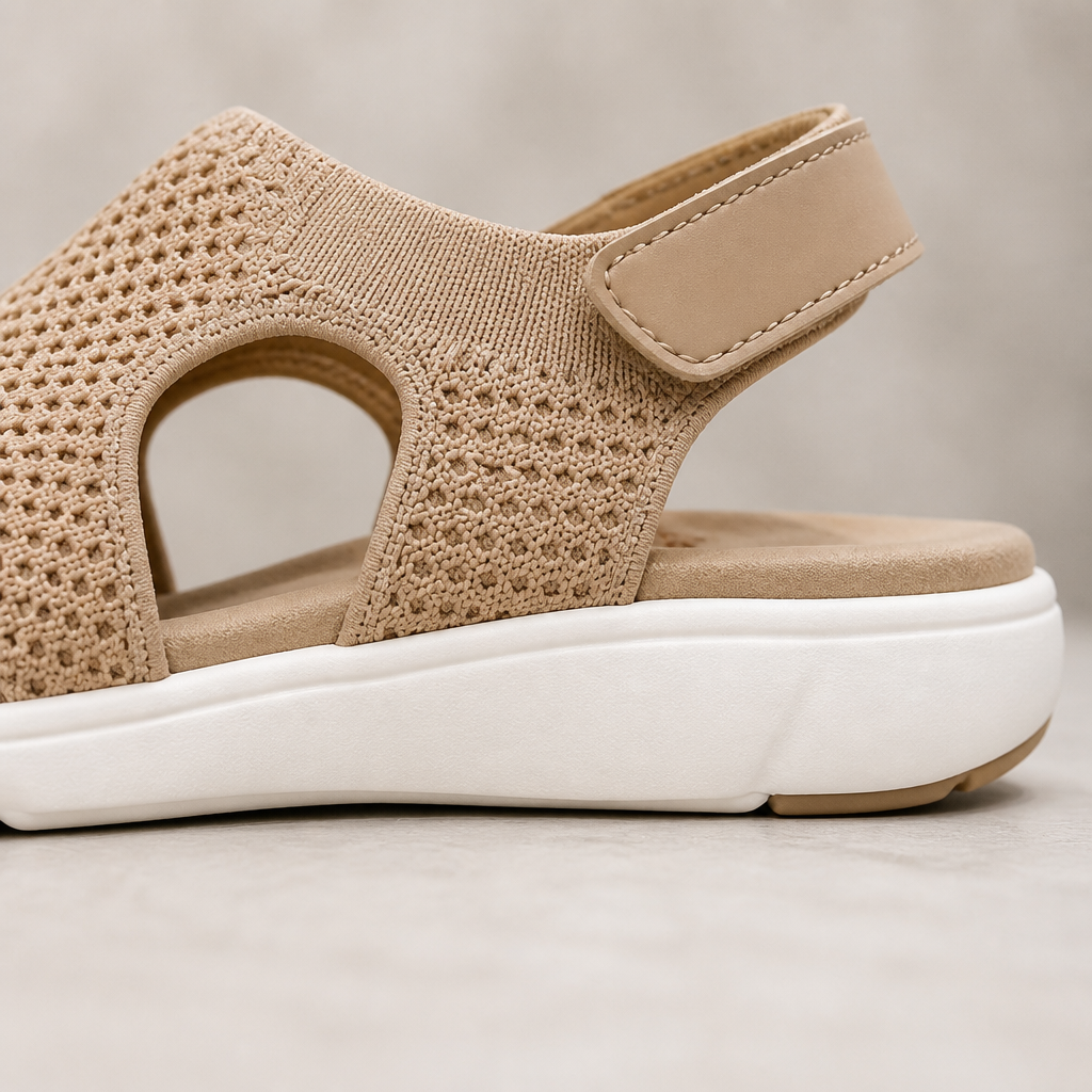 AeroLuxe™ – Padded Mesh Slingback Sandals with Velcro Closure