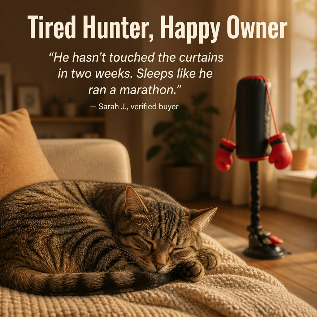 PouncePulse™ — Release Indoor Cat Energy with Spring-Loaded Boxing Moves