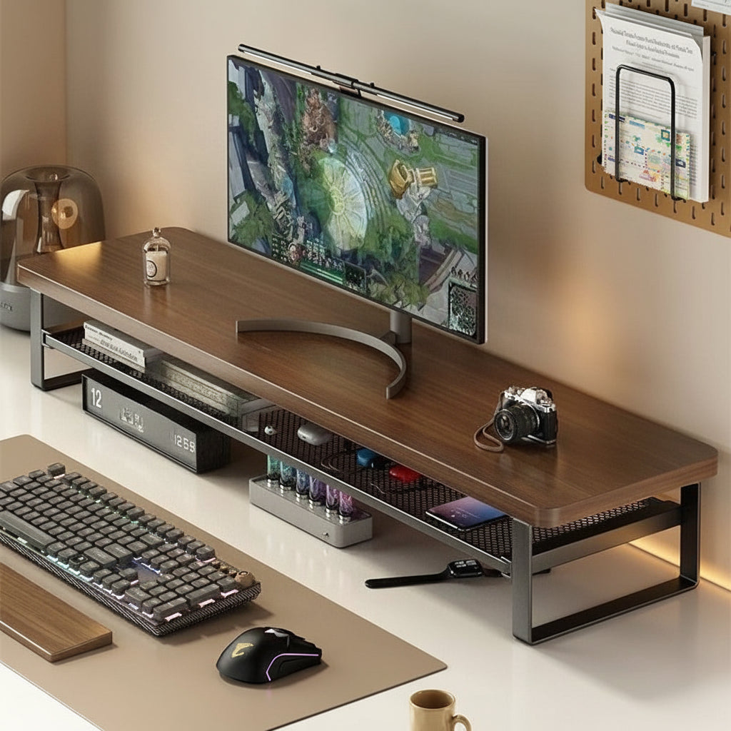 Elevate Your Space - Dual-Layer Desk Organizer with Storage