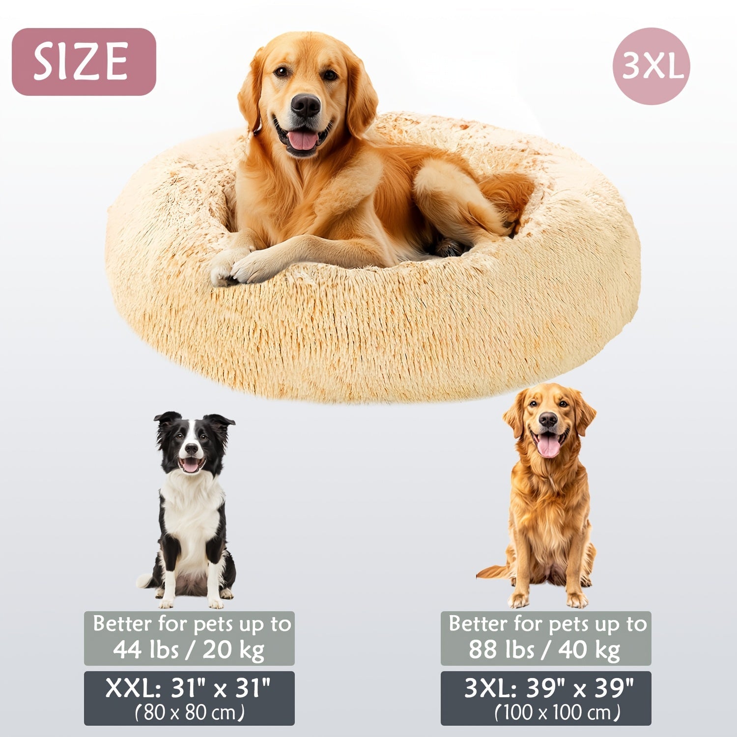 CozyNest - Plush Donut Pet Bed for Dogs and Cats of All Sizes