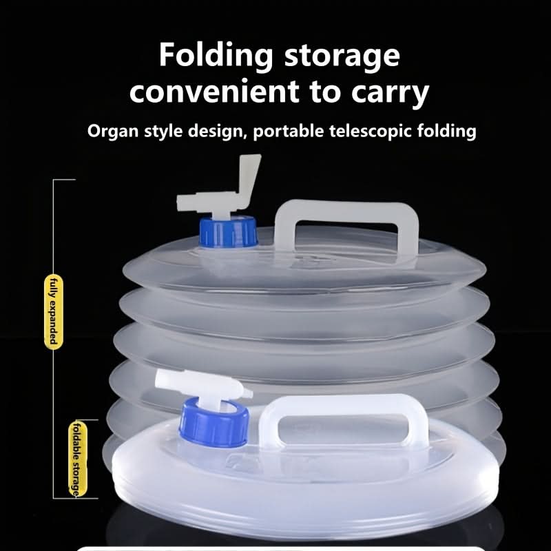 Foldable Water Container with Sealed Lid for Camping and Outdoor Use
