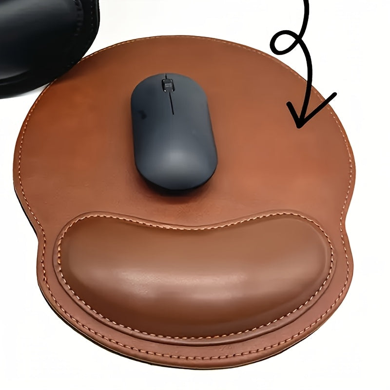 ErgoGrip - Stylish Non-Slip Faux Leather Mouse Pad in Brown