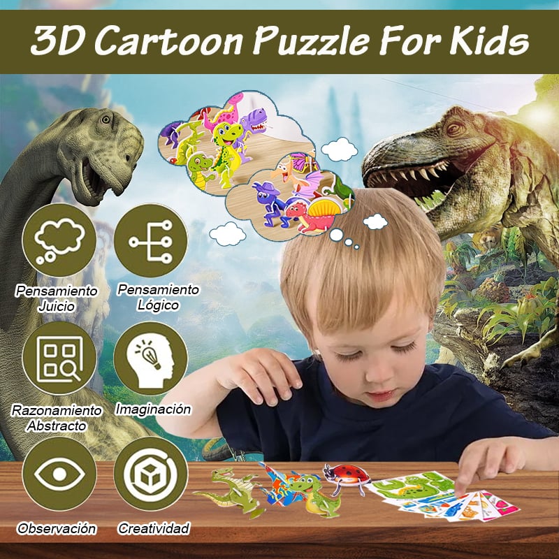 Educational 3D Puzzle Set – Cartoon Craft Activity for Kids