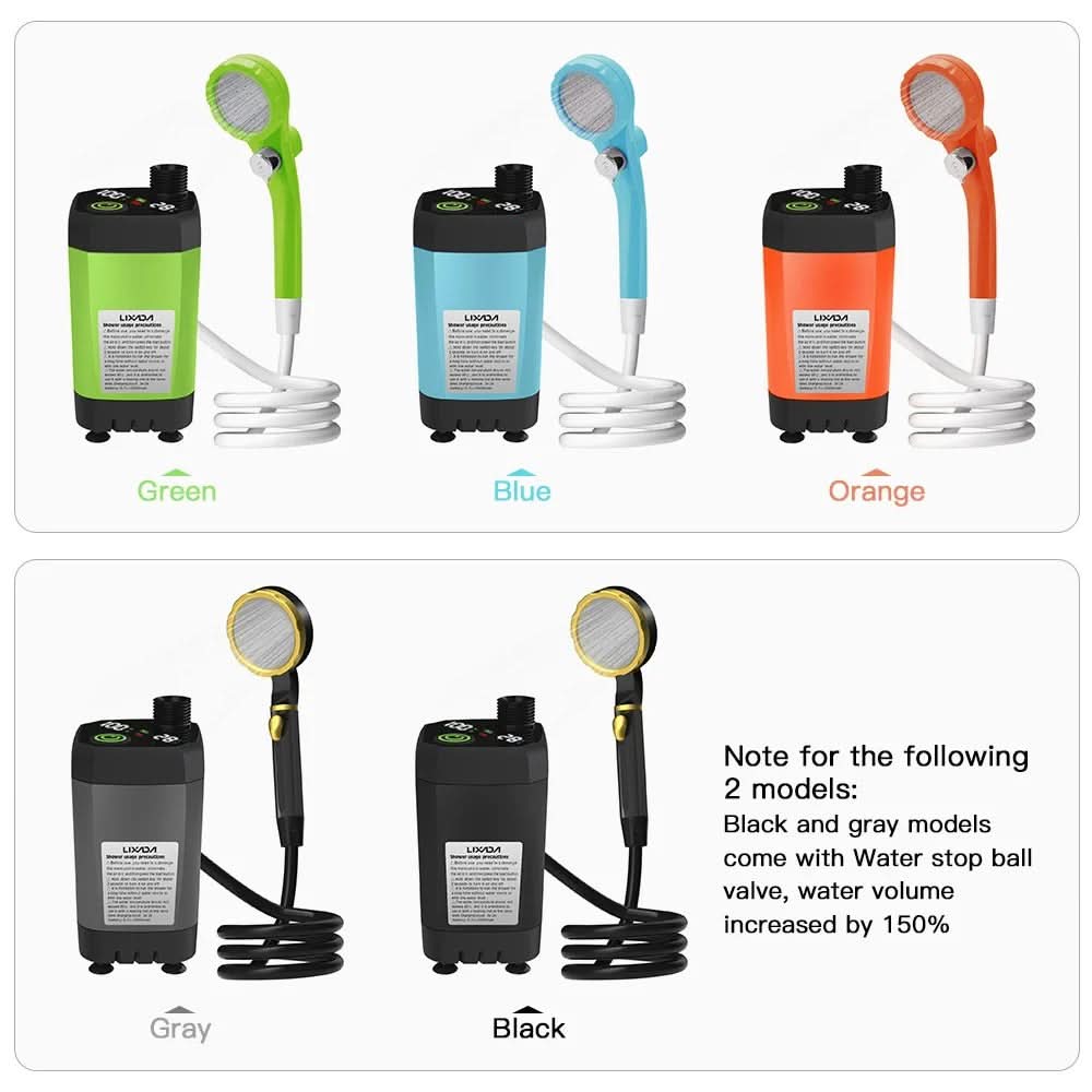 Portable Shower Pump for Camping with Digital Screen