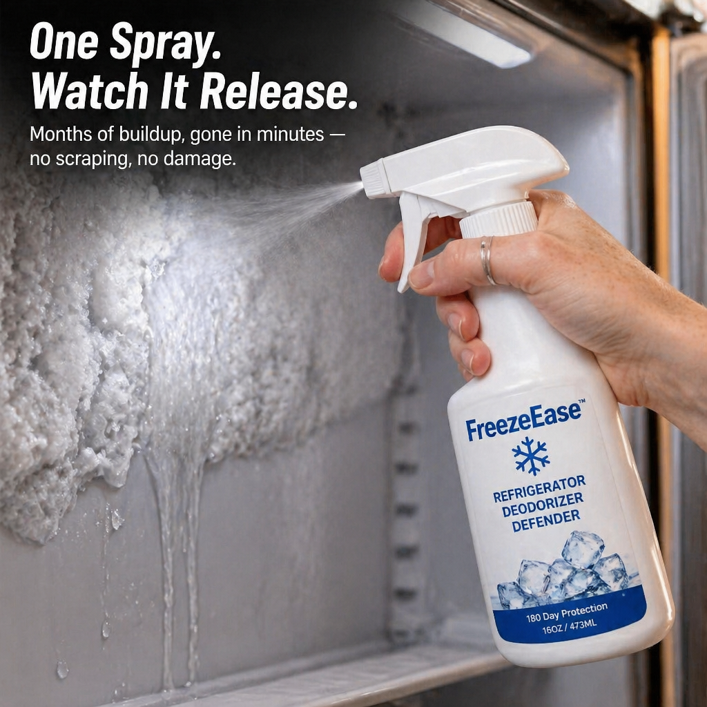 FreezeEase™ — Dissolve Stubborn Freezer Ice Fast Without Scraping or Scratching