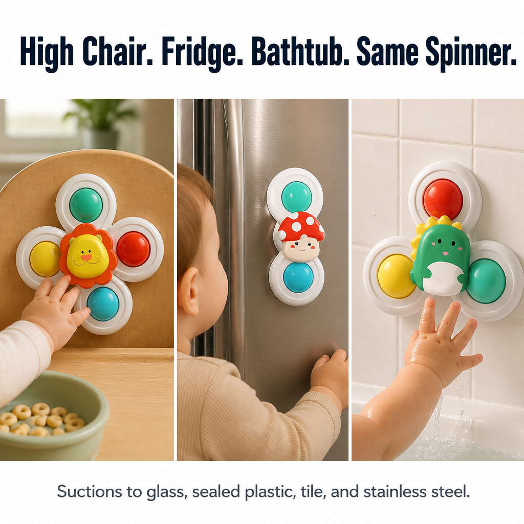 SpinSoothe™ — Place One on the Tray and Enjoy Your Meal Quietly | 3-Pack