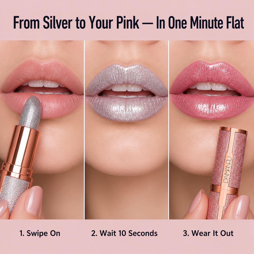 LipAura™ — See Glitter Blend Into Your Unique Pink Hue