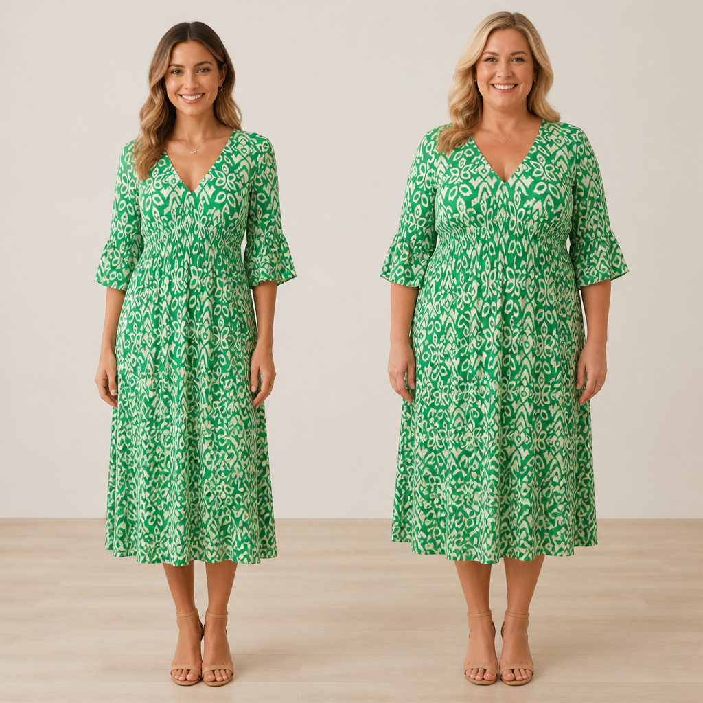 Serenelle™ Floral V-Neck Dress — Embrace Your Curves with Effortless, All-Day Confidence