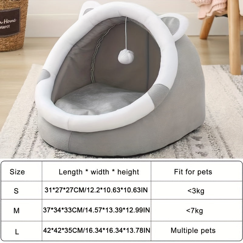 Snuggly Haven - Plush Cozy Cat Cave Bed for Ultimate Comfort