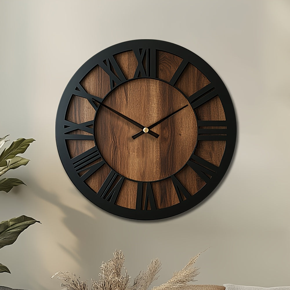Timeless Elegance - Silent Wooden Vintage Wall Clock