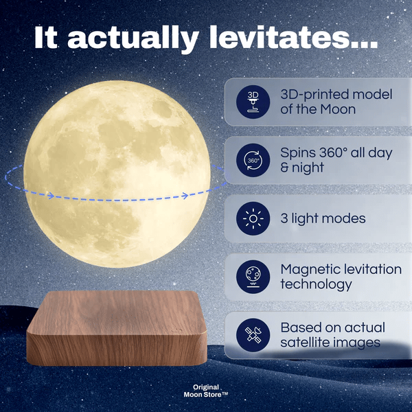 OrbitLux™ Moon Orb — Mesmerize Your Mind with a Calming, Floating Lunar Glow