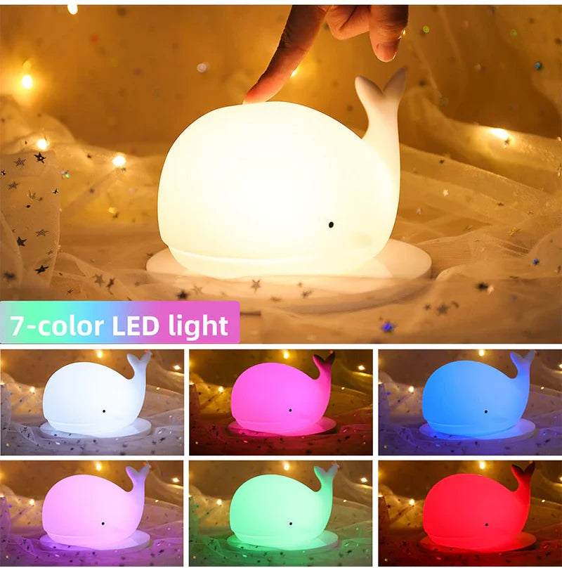 Wall Night Lamp with Color-Changing LED – Touch Control, USB Powered