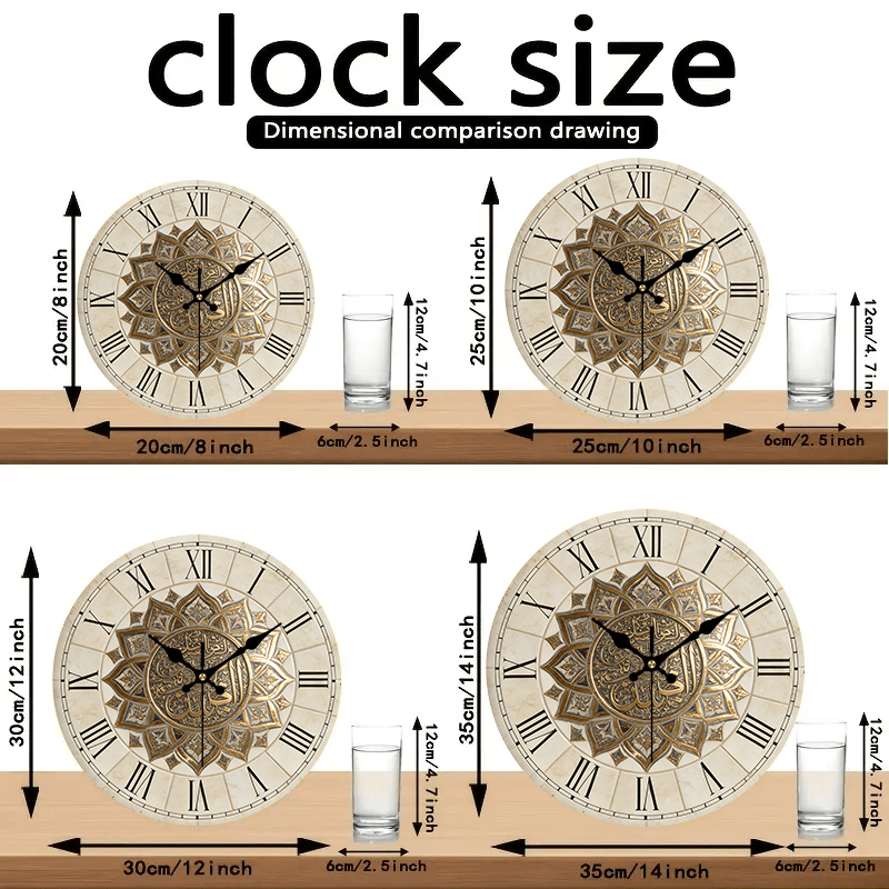 Vintage Roman Style Wooden Wall Clock