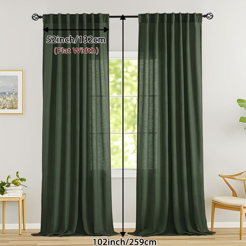 Flax Linen Sheer Curtains for Soft Light Filtering and Privacy