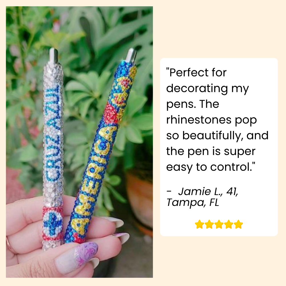 GlowPulse™ Rhinestone Pen — Craft Stunning Sparkle Effortlessly with Every Press