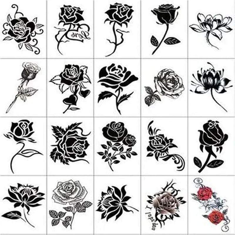 Flower and Butterfly Design 3D Temporary Tattoo Stickers