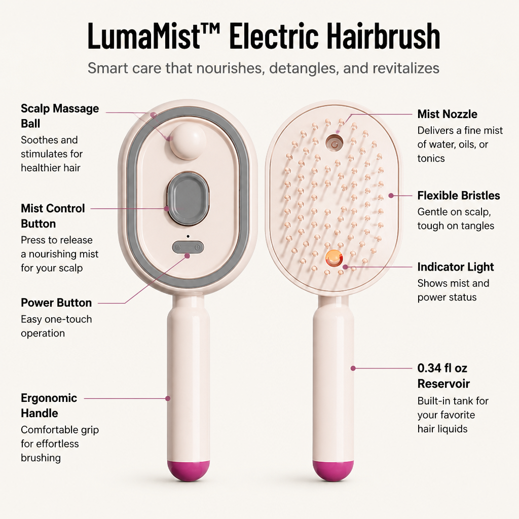 LumaMist™ — Effortless Detangling That Nourishes and Revives Every Strand