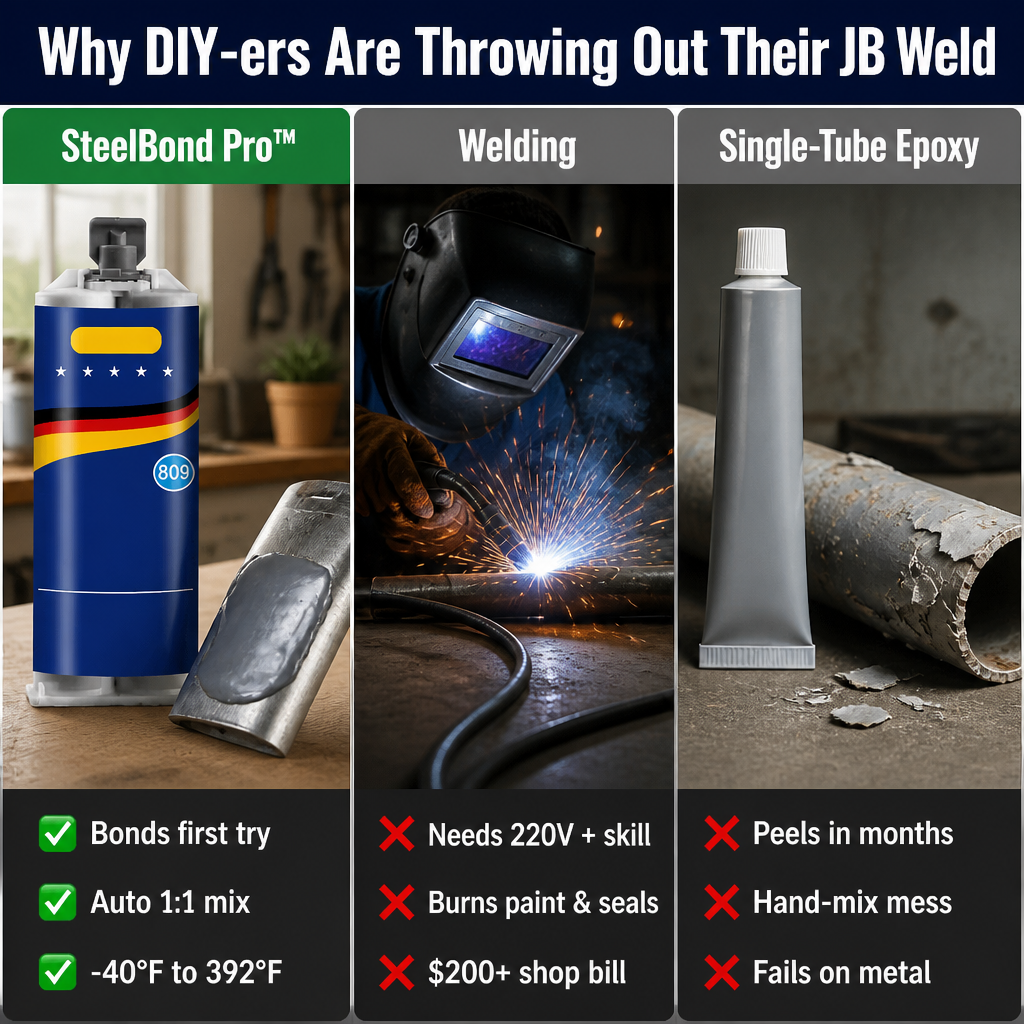 SteelBond Pro™ — Repair Cracked Metal in 60 Minutes Without Welding Tools