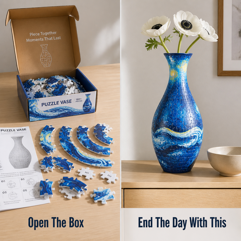 BloomCraze™ — Snap 160 Pieces Together to Create a Porcelain-Style Vase That Holds Real Flowers