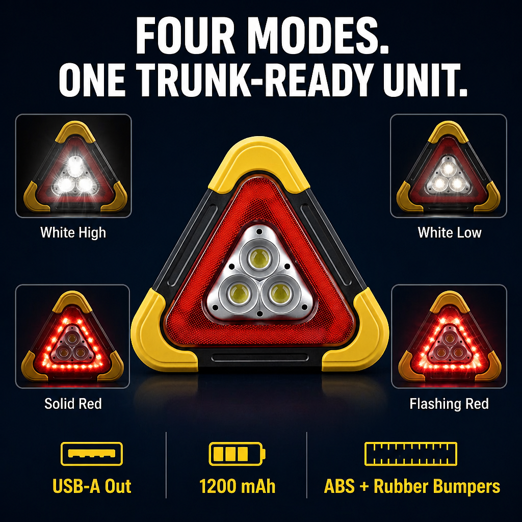 BlazeGuard™ — Illuminate the Night, Signal the Road & Power Your Phone