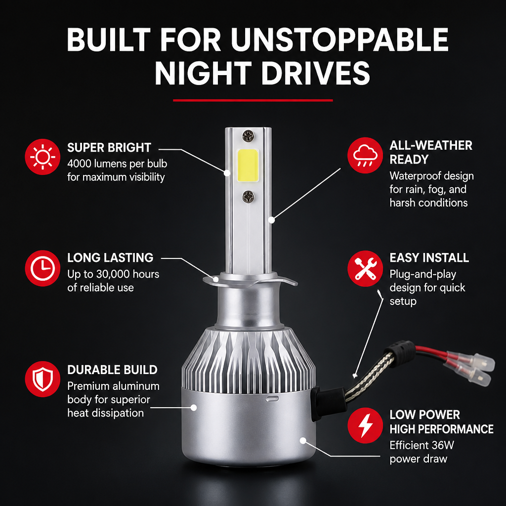 NightVisionBeam™ — Own Every Night Drive with Unstoppable, Crystal-Clear Vision