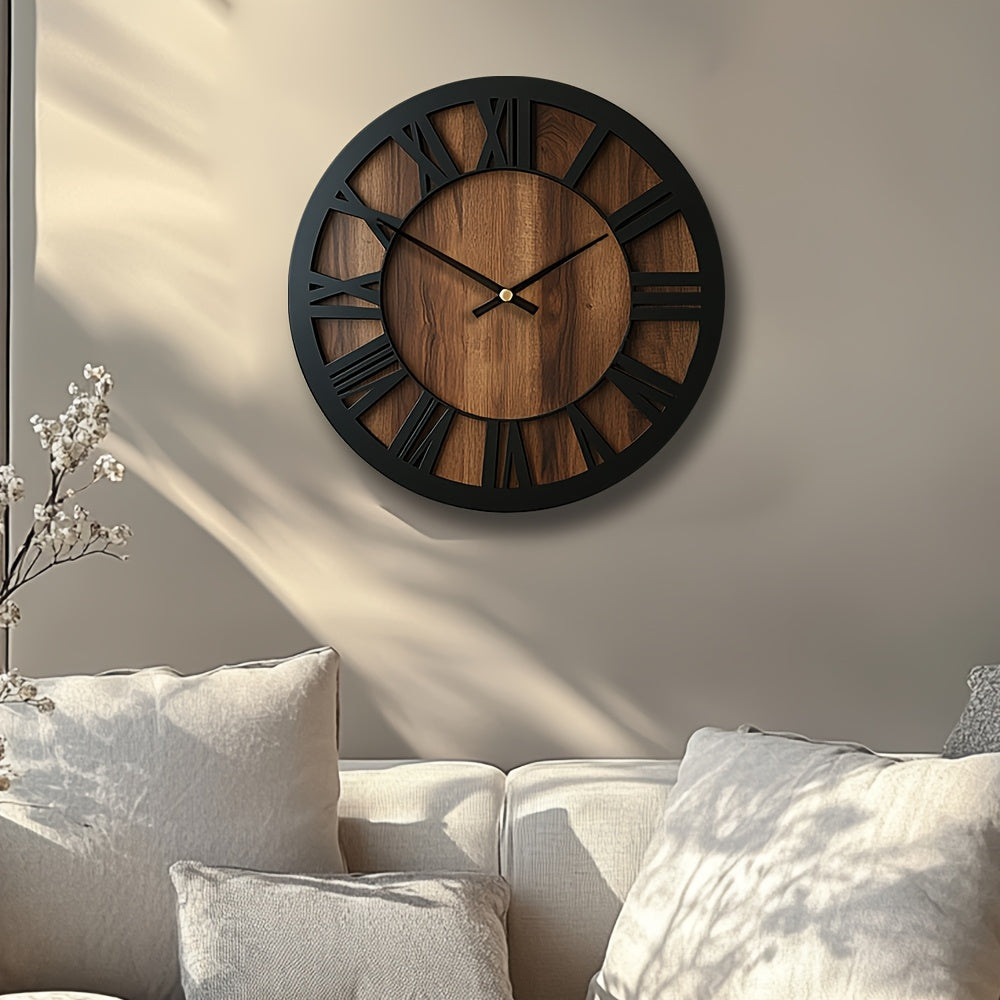 Timeless Elegance - Silent Wooden Vintage Wall Clock