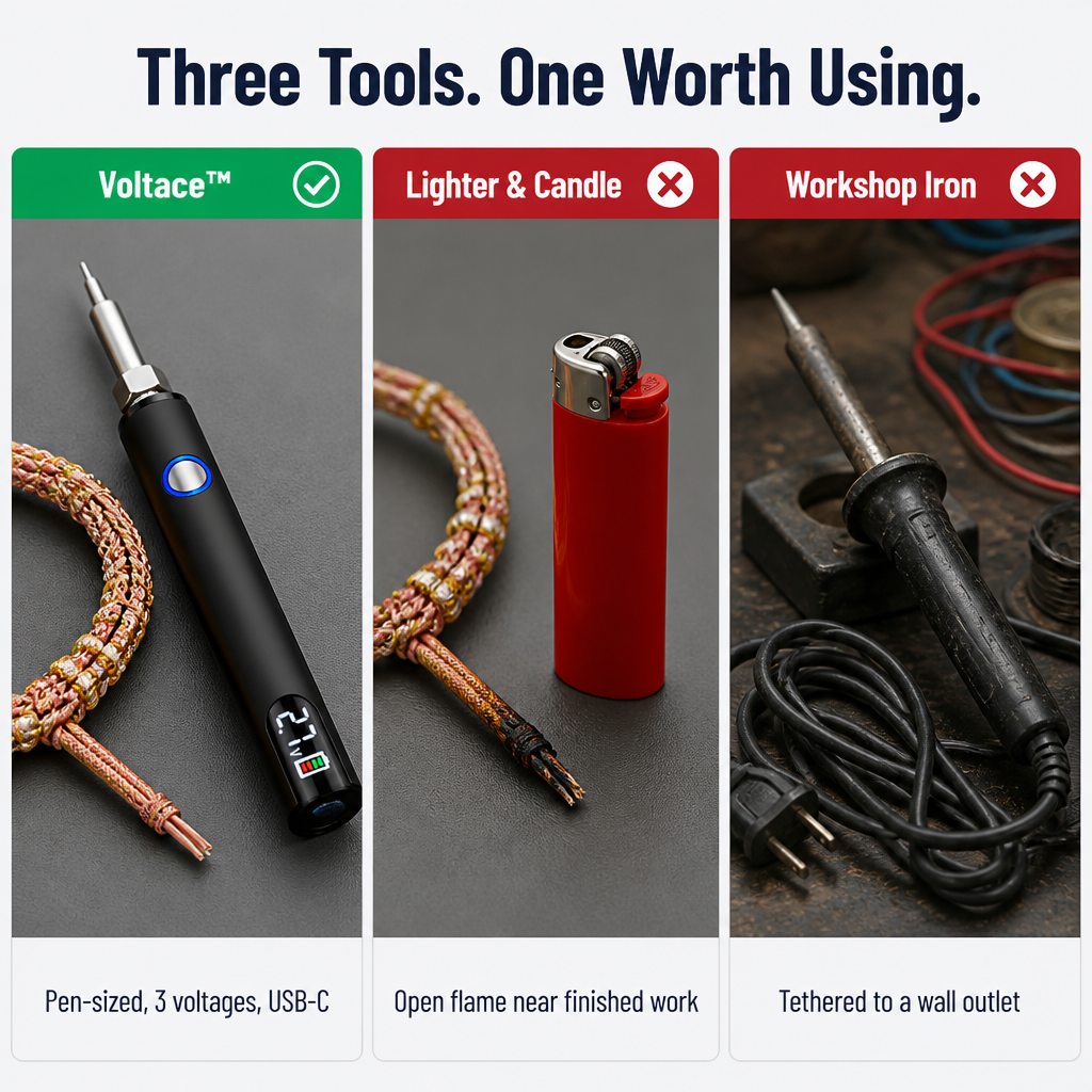Voltace™ — Seal Bracelet Cords & Solder Wires Without the Lighter Chaos
