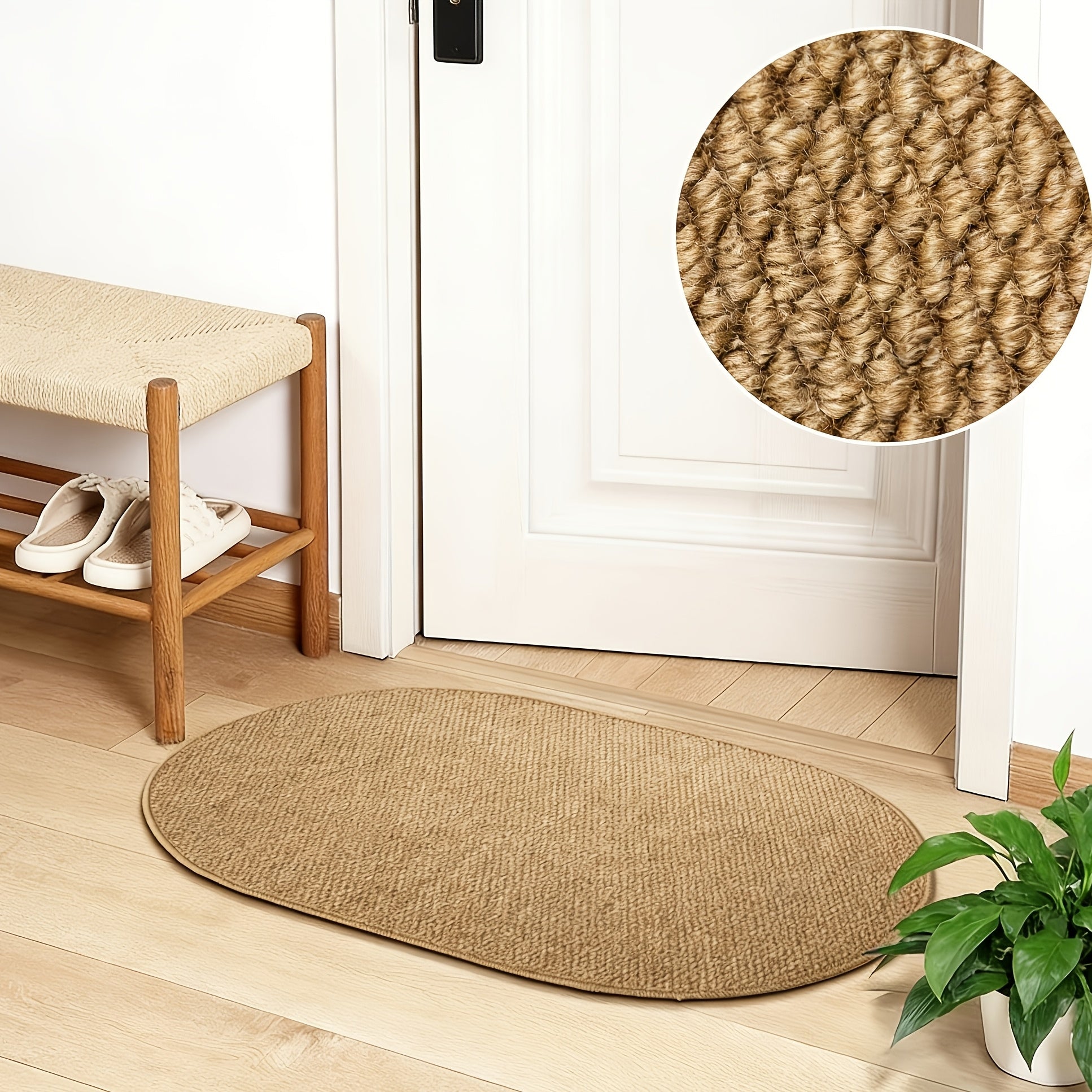 NordicElegance - Versatile Oval Brown Entryway Rug for Every Space