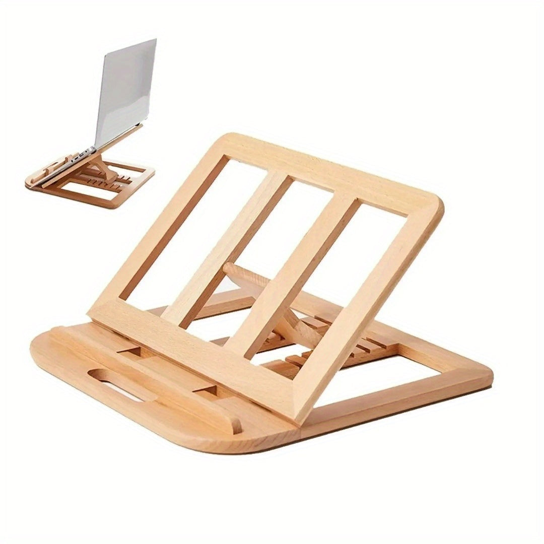 ElevatePro - 11-Inch Adjustable Wooden Laptop Stand for Comfort