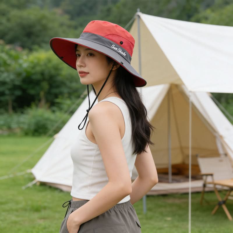 Breathable Mesh Outdoor Hat with Wide Brim for Sun Protection