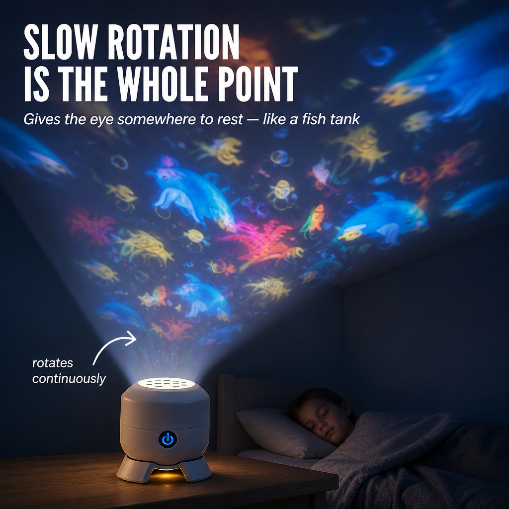 AquaSerene™ — Calm Restless Kids To Sleep With Gentle-Spinning Ocean Light