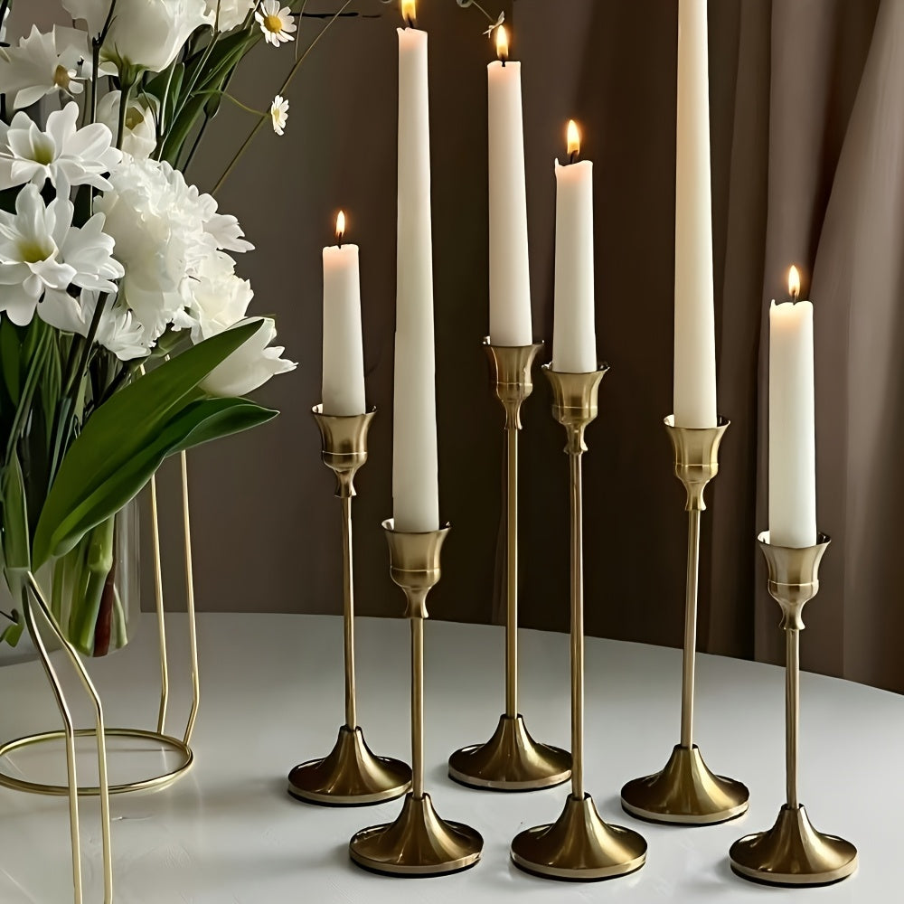 AmberGlow Collection – 6 Vintage-Inspired Candle Holders